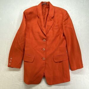 Peter Nygard‎ Linen Blend Blazer Jacket Womens 4 Orange Boho Lagenlook Art
